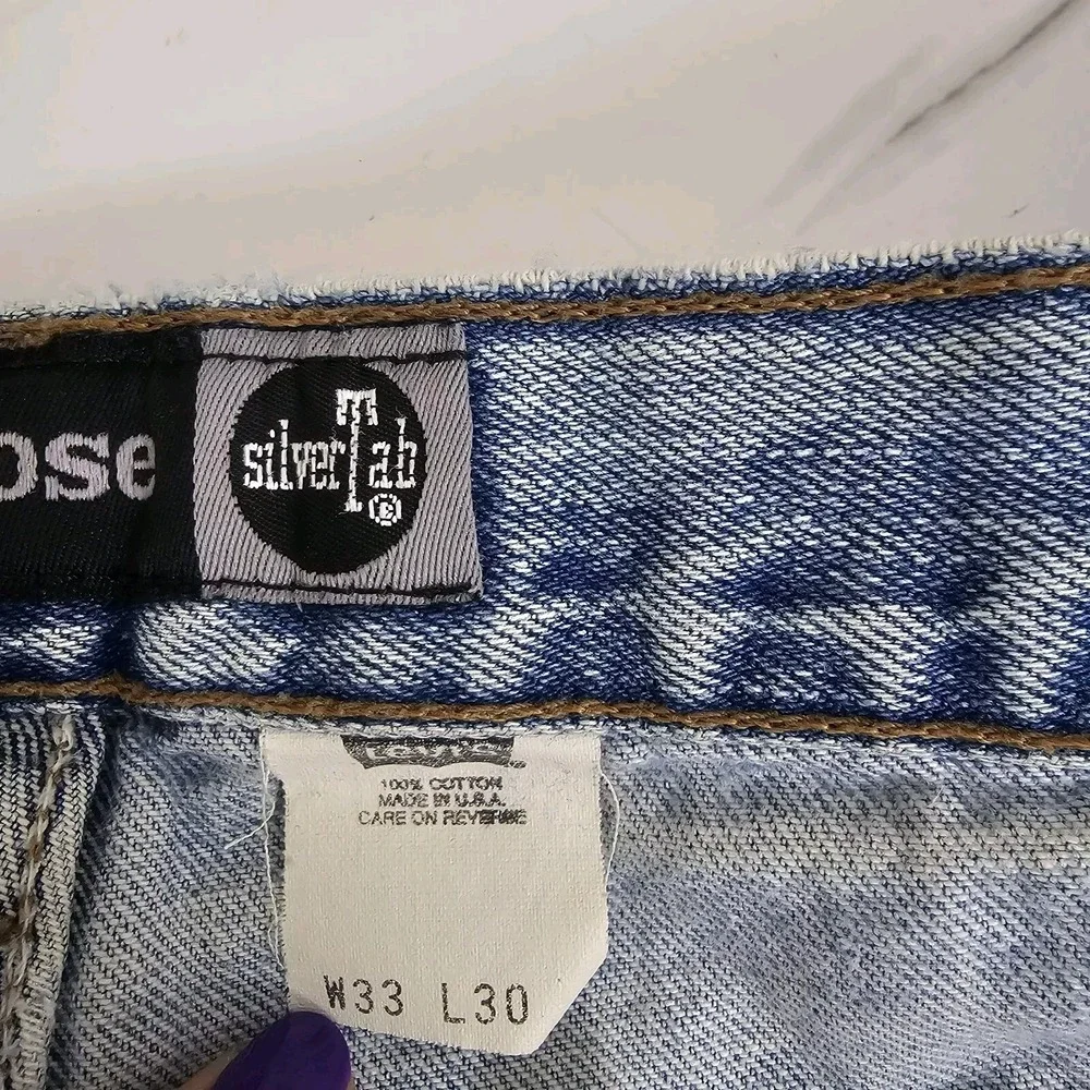Y2K 2000 Levi's SilverTab Straight + Loose Jeans‎ W31 L28 Light Wash USA